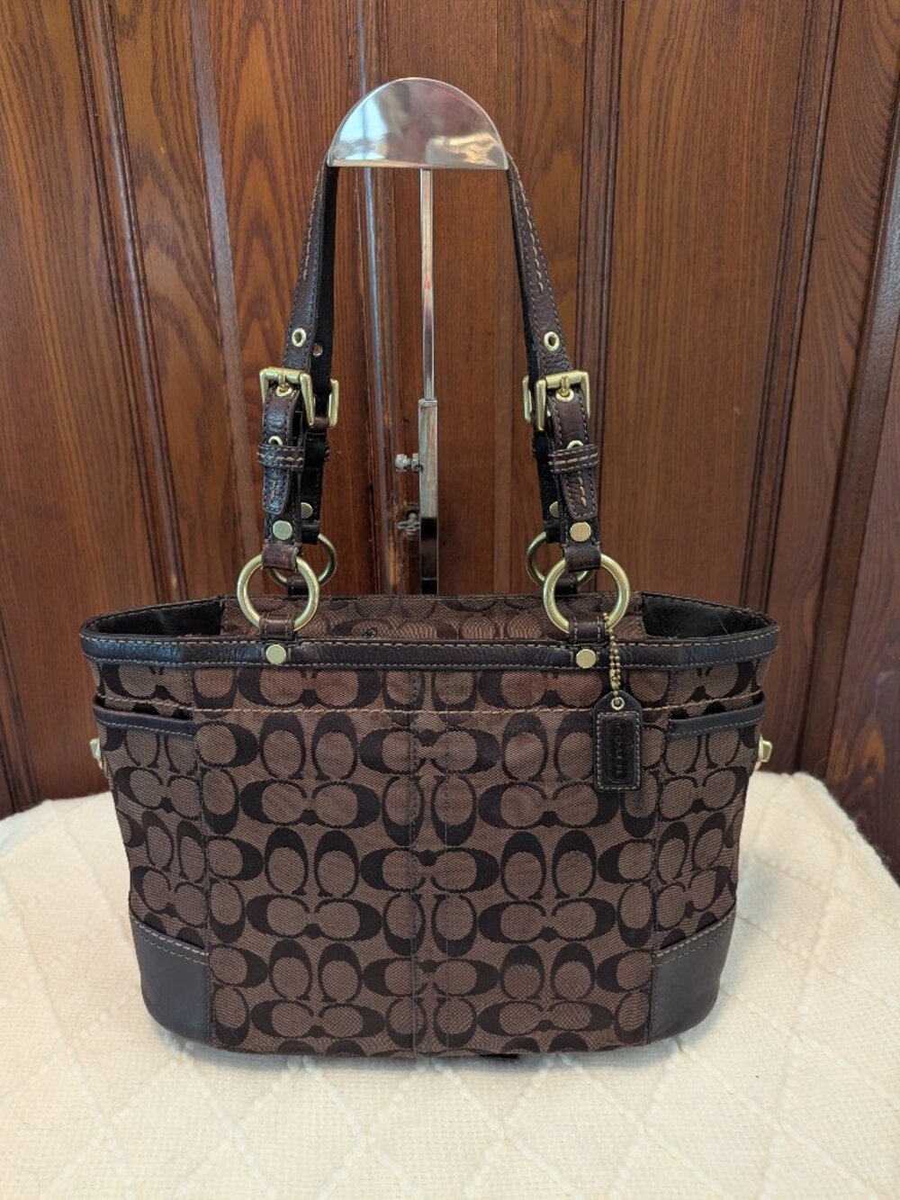 Coach Gallery 11237 Signature Logo Canvas & Leather